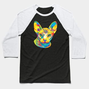 Colorful Sphynx cat Baseball T-Shirt